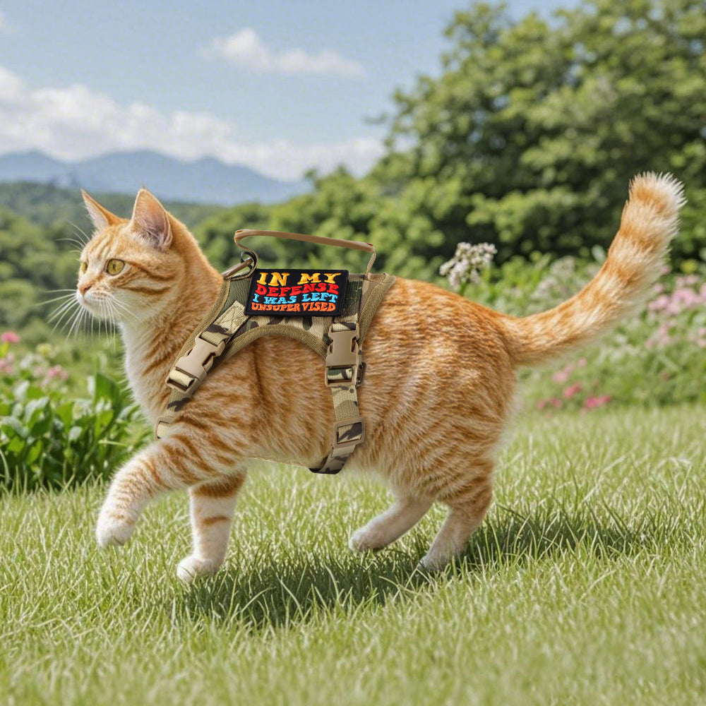 NEW Team Cats™ Adjustable Cat Harness With 4 Quick-Release Buckles, Easy-Grab Top Handle, Hook & Loop Panels, & Adjustable Straps