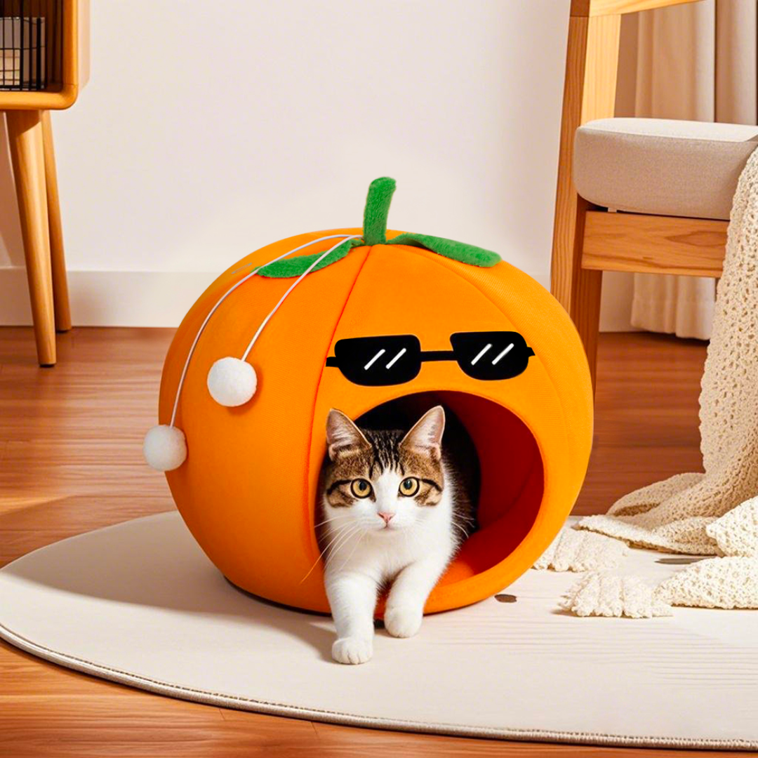 Orange, Pear, & Avocado Fruit Themed Cat Dens