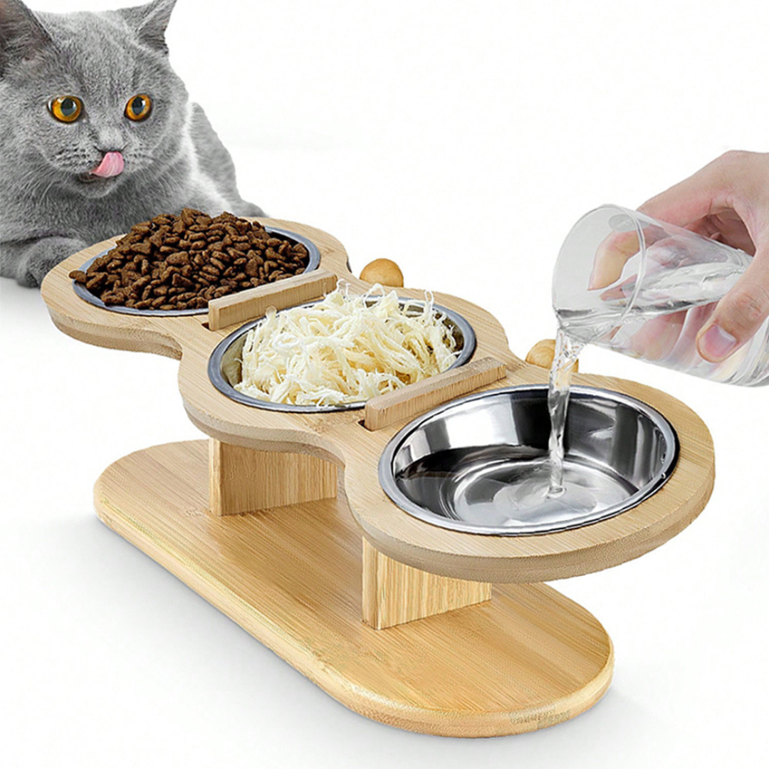 Elevated Food-Grade Stainless Steel Cat Bowls (Vet-Recommended!)