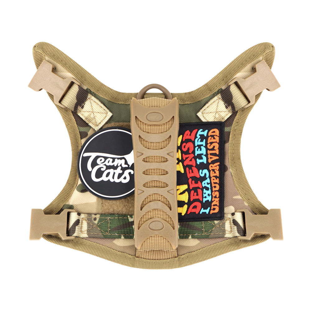 NEW Team Cats™ Adjustable Cat Harness With 4 Quick-Release Buckles, Easy-Grab Top Handle, Hook & Loop Panels, & Adjustable Straps
