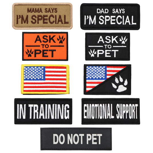 Hook & Loop Patch Variety Bundle For Harness (Pack of 9)