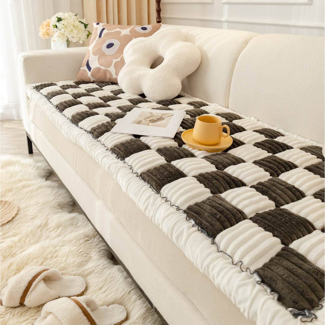 NEW 2-in-1 Furniture Protector & Cat Bed Couch Cover with Thick Orthopedic Padding, Non-Slip Grip, Scratch-Resistant Surface & Machine-Washable Fabric