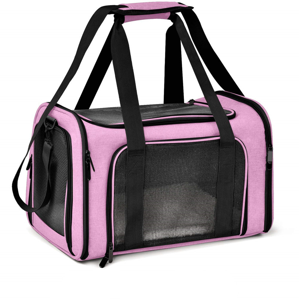 NEW Team Cats™ Cat Safety Carrier Bag For Small & Large Cats With Airline Compliant Sizing, Breathable Mesh Vents, & Adjustable Shoulder Strap