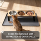 Elevated Food-Grade Feeder Stand With Three Stainless Steel Cat Bowls (Vet-Recommended!)