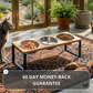 Elevated Food-Grade Feeder Stand With Three Stainless Steel Cat Bowls (Vet-Recommended!)