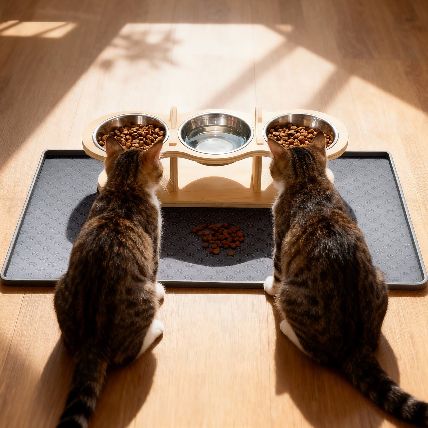 Non-Slip Cat Feeder Mat with Raised Edges