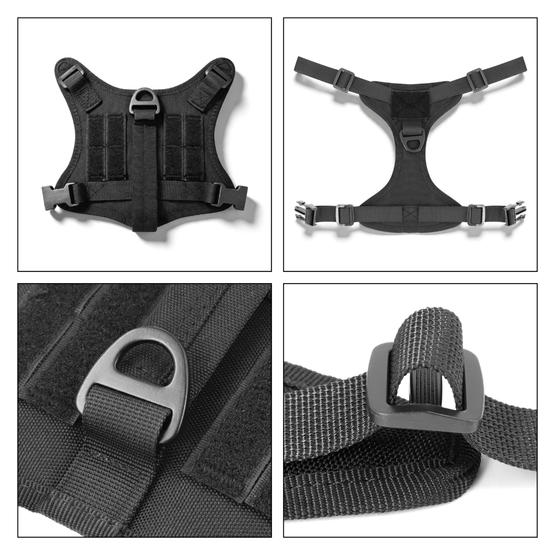 NEW Team Cats™ Adjustable Cat Harness With 2 Quick-Release Buckles, Easy-Grab Top Handle, Hook & Loop Panels, & Adjustable Straps