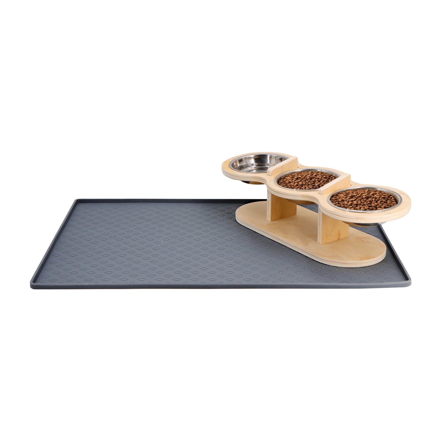 Non-Slip Cat Feeder Mat with Raised Edges