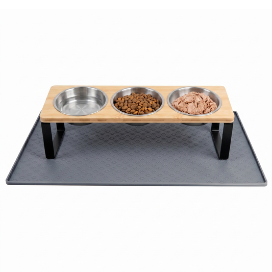Non-Slip Cat Feeder Mat with Raised Edges