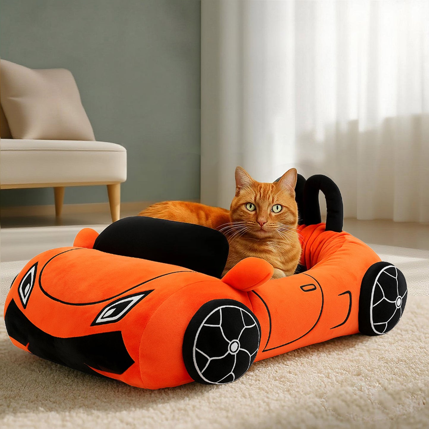 Plush Racecar Cat Bed