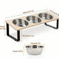 Elevated Food-Grade Feeder Stand With Three Stainless Steel Cat Bowls (Vet-Recommended!)