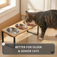 Elevated Food-Grade Feeder Stand With Three Stainless Steel Cat Bowls (Vet-Recommended!)