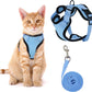NEW Team Cats™ No-Choke Adjustable Mesh Cat Harness With Quick-Release Buckles, Adjustable Straps, & Reflective Safety Strips (+FREE Leash)