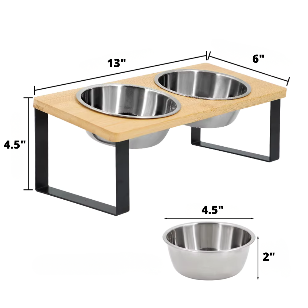 Elevated Food-Grade Feeder Stand With Stainless Steel Cat Bowls (Vet-Recommended!)