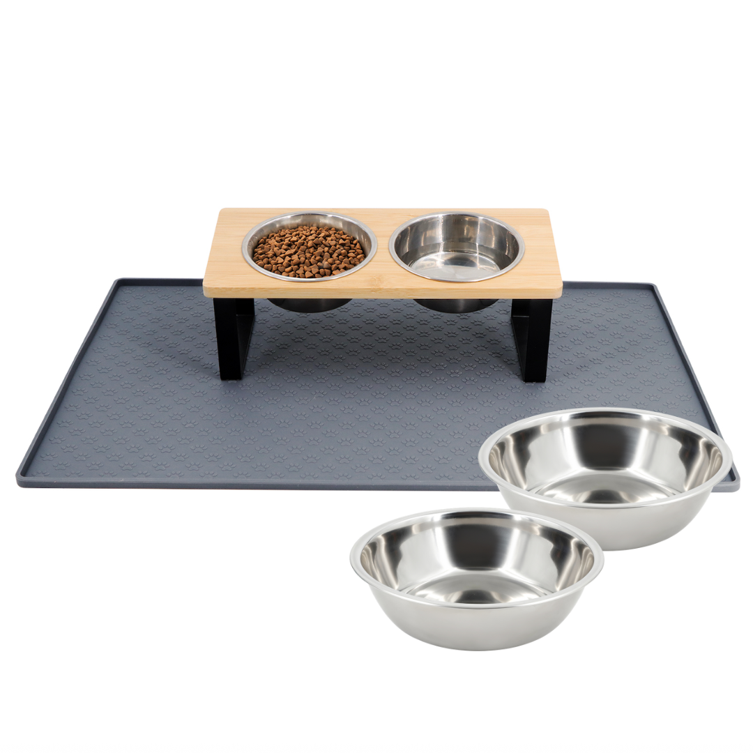Elevated Food-Grade Feeder Stand With Stainless Steel Cat Bowls (Vet-Recommended!)