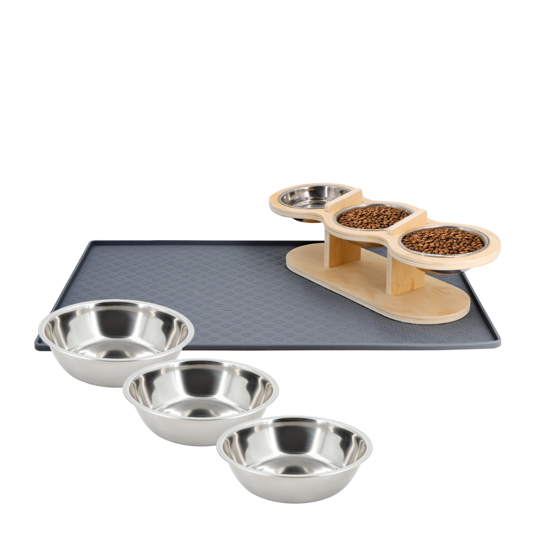 Elevated Food-Grade Feeder Stand With Stainless Steel Cat Bowls (Vet-Recommended!)