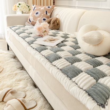 NEW 2-in-1 Furniture Protector & Cat Bed Couch Cover with Thick Orthopedic Padding, Non-Slip Grip, Scratch-Resistant Surface & Machine-Washable Fabric