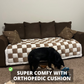 NEW 2-in-1 Furniture Protector & Cat Bed Couch Cover with Thick Orthopedic Padding, Non-Slip Grip, Scratch-Resistant Surface & Machine-Washable Fabric