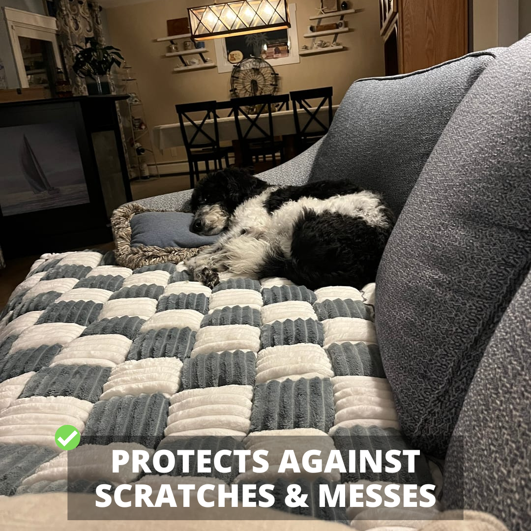 NEW 2-in-1 Furniture Protector & Cat Bed Couch Cover with Thick Orthopedic Padding, Non-Slip Grip, Scratch-Resistant Surface & Machine-Washable Fabric